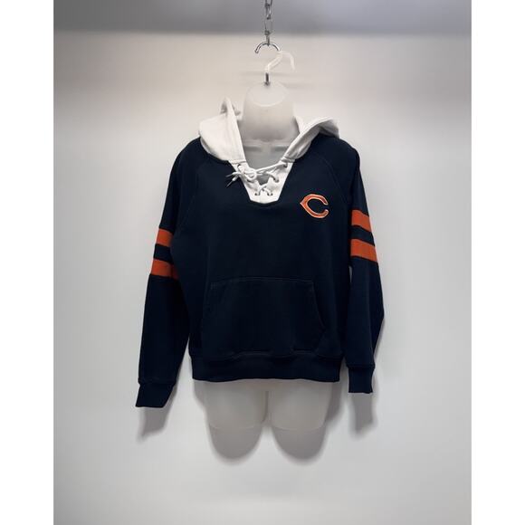 Chicago Bears Hoodie Sweatshirt Women's Medium NFL Team Apparel Lace Up - Picture 2 of 8